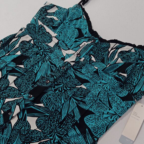 NWT Cami Y2K XL XLarge Babydoll Tank Top Strappy 2000s Apt. 9 New Green Black - Picture 3 of 7